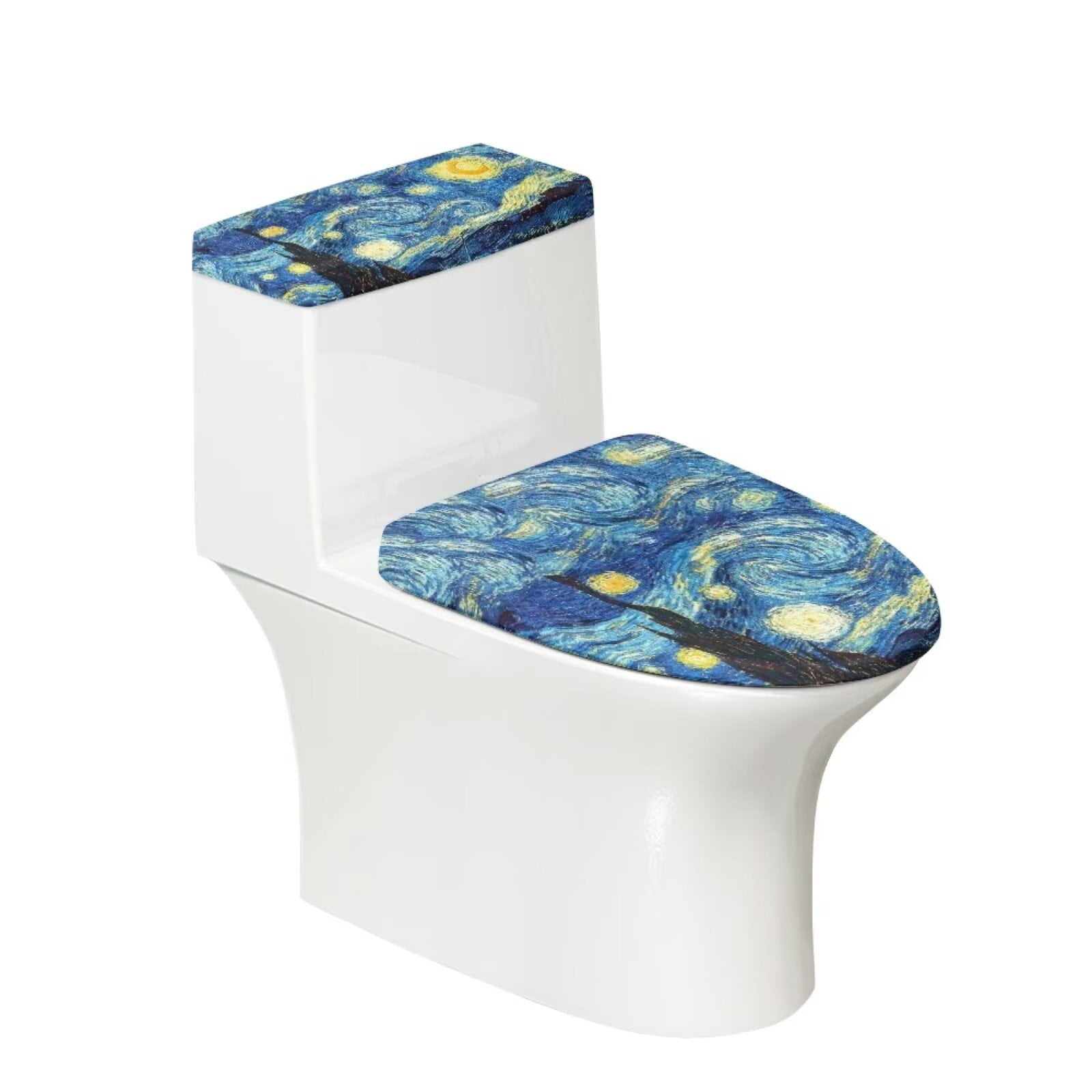 SEANATIVE Aesthetic Toilet Lid Cover Set of 2 Soft Vincent Van GoghThe