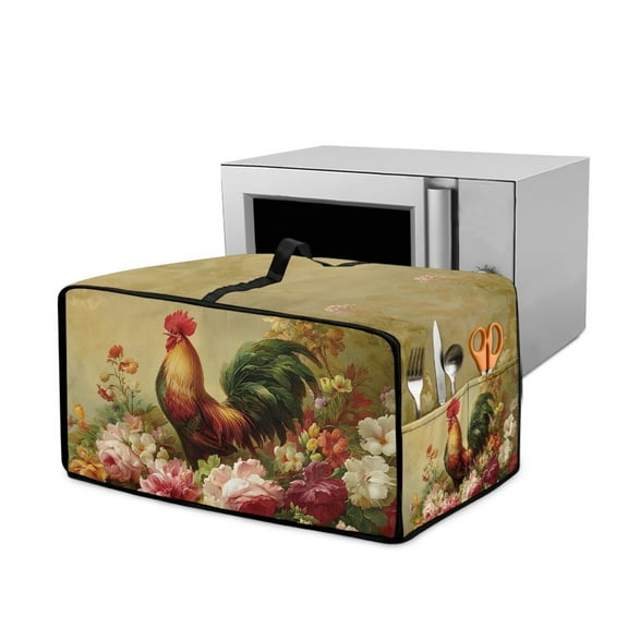 SEANATIVE Air Fryer Toaster Oven Dust Cover Dust Protection Countertop Convection Oven Cover Stain-resistant Kitchen Appliance Protector, S, Chicken Rooster Vintage Floral