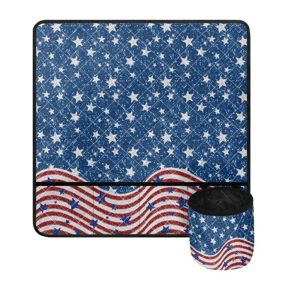 SEANATIVE American Flag Sewing Machine Mat for Table Easy Storage Muffling Mats to Reduce Vibration Water Resistant Non Slip Mats Sew Machine Mat, 4 of July