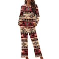 thumbnail image 1 of SEANATIVE Aztec Tribal Button Up Pajamas for Women Geometric Print Long Sleeve Top and Pants Loungewear Size 4XL Women Sleepwear 2 Piece Ladies Nightwear Outfits with Pockets, 1 of 7