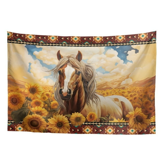 SEANATIVE Aztec Tribal Tapestry Wall Hanging Small Tapestry for Living Room Decorative Wall Tapestry for Bedroom Small Vintage Wall Hanging Tapestry Small Tapestry, Sunflower Horse