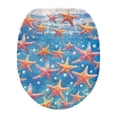 thumbnail image 1 of SEANATIVE Beach Starfish Toilet Lid Cover Soft Toilet Seat Lid Covers for Bathroom Elongated Round Oblong Toilet Seat Covers 17.3*13 Inches Toilet Lid Seat Protector Cover, 1 of 6