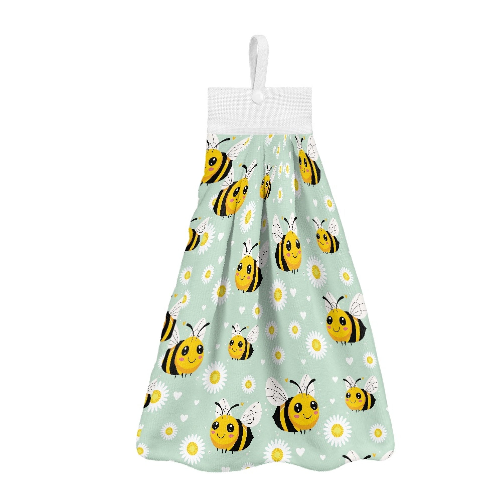 SEANATIVE Bee Hand Towels with Hanging Loops Absorbent Hand Towels for ...