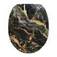 thumbnail image 1 of SEANATIVE Black Gold Marble Toilet Bowl Cover Seat Round Toilet Seat Cover Dustproof Toilet Protector Keep the Toilet Clean and Tidy Suitable for Business Travel Home Dormitory, 1 of 6