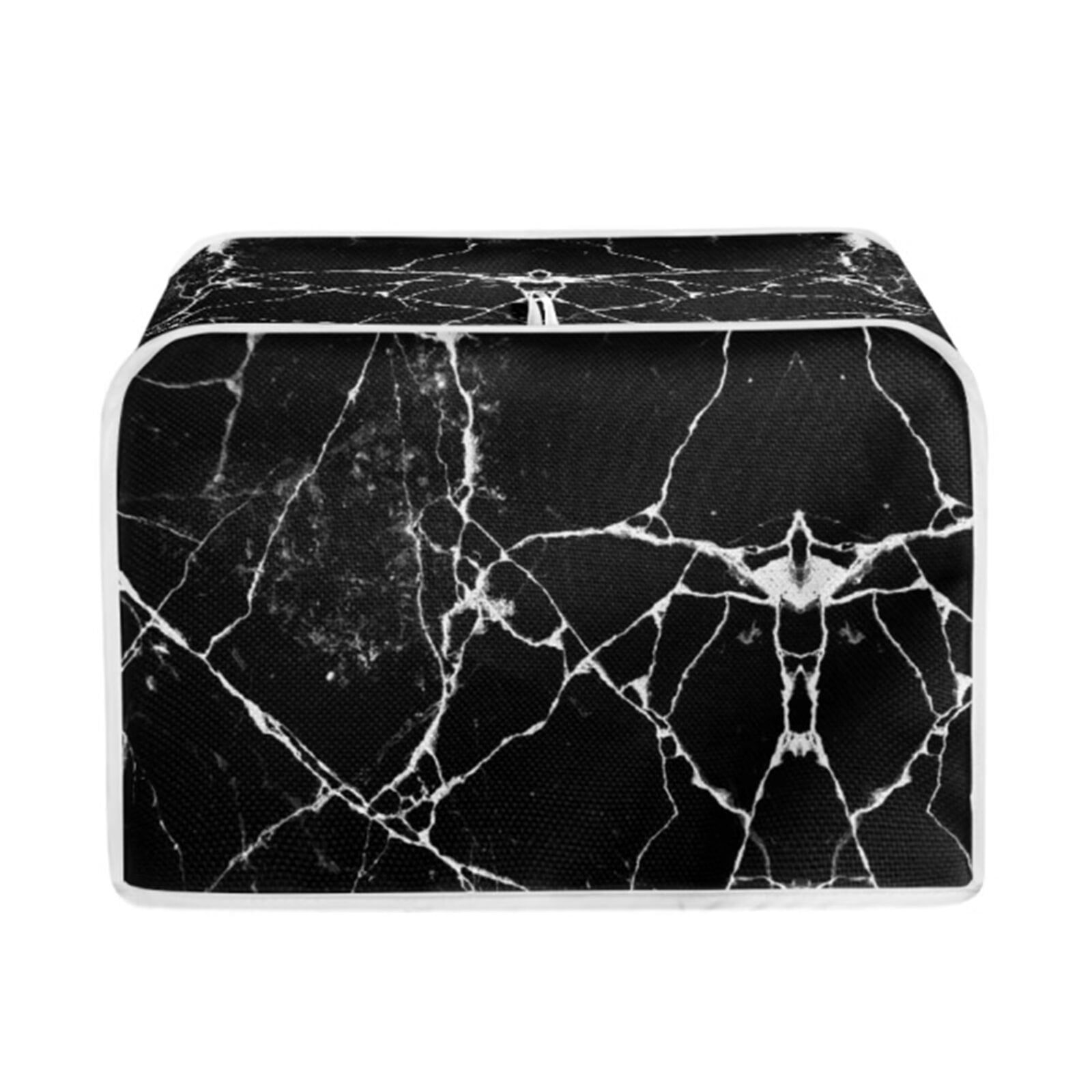 SEANATIVE Black Toaster Cover Foldable Marble Stripes Small Appliance