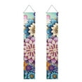 thumbnail image 1 of SEANATIVE Boho Mandala Flower Porch Banner Decor 2 PCS Hanging Banner Porch Flags Vertical Sign for Front Door Porch Home Yard Decor Holiday Farmhouse 70.9x12.6 Inch, 1 of 7