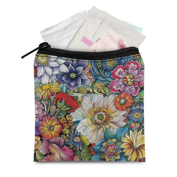 SEANATIVE Boho Sanitary Napkin Storage Bag for Women 2 Packs Floral Mandala Menstrual Period Pouch for Teen Girls Aesthetic Feminine Hygiene Organizer for Travelling