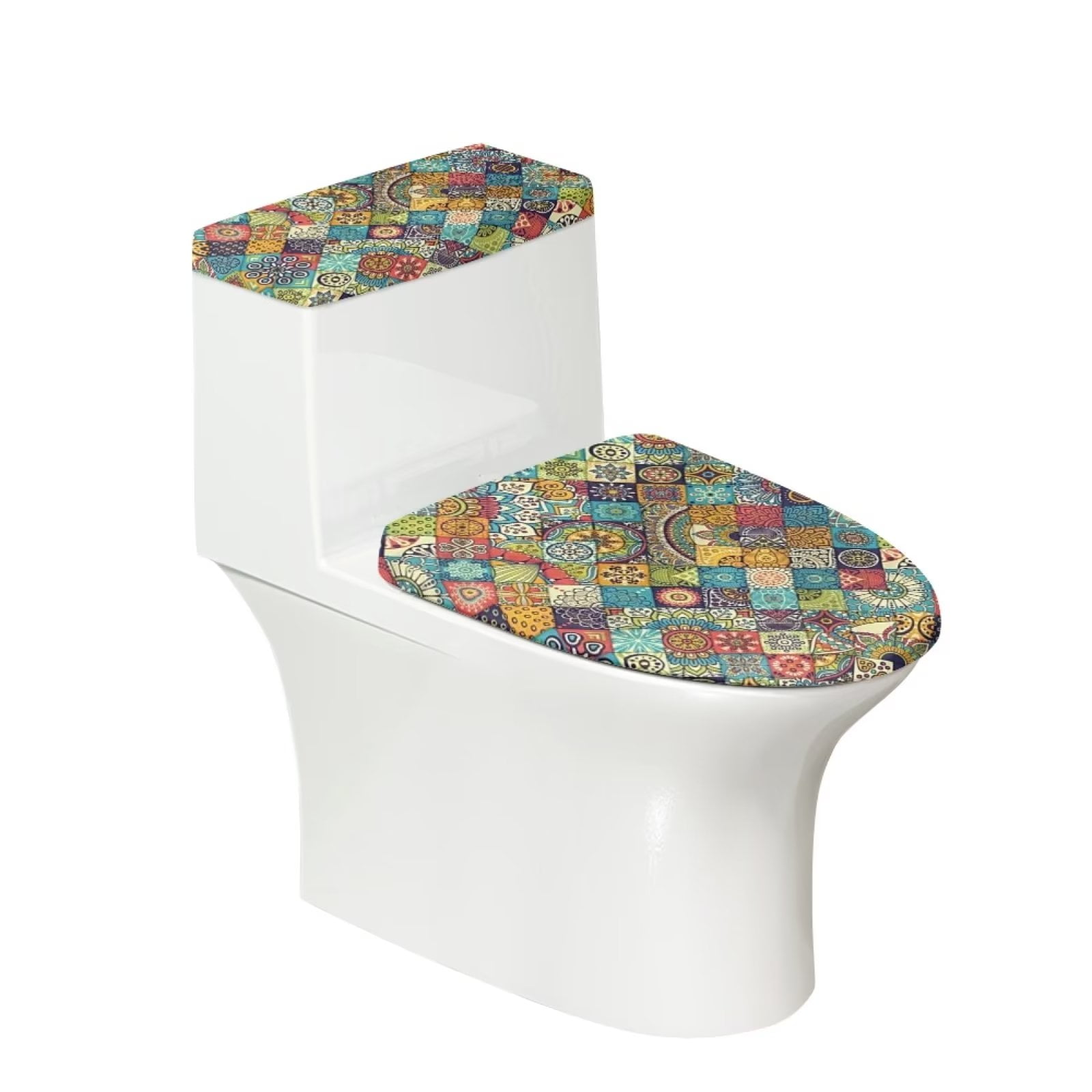 SEANATIVE Boho Toilet Lid Cover and Toilet Tank Lid Cover Set of 2 Pack