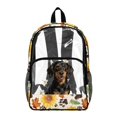 thumbnail image 1 of SEANATIVE Boys Girls Transparent Backpack Kids Teens Clear Bag PVC See Through School Bag Bookbag Transparent Daypack for Stadium Travel School, Dachshund Dog Sunflower Paw Beige, 1 of 7