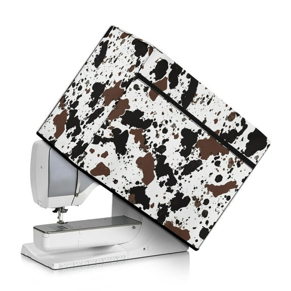 SEANATIVE Brown Cow Print Sewing Machine Cover with Handle Anti Dust Water Resistant Dust Covers Compatible with Most Standard Sewing Machines Home Decor