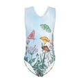 thumbnail image 1 of SEANATIVE Butterfly Bathing Suit One Piece Teen Elastic Flower Leaf Girls One Piece Swimsuit Size 13-14 Quick Dry Kids Sleeveless Swim Shirt, 1 of 7
