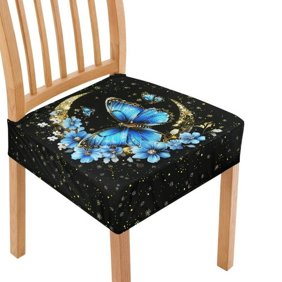 SEANATIVE Butterfly Chair Seat Covers for Dining Chairs Moon Chair Covers Set of 6 Dining Room Chair Protector Covers with Elastic Band Square Dining Stool Covers for Kitchen Restaurant Banquet