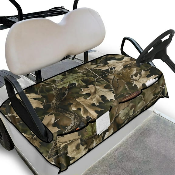 SEANATIVE Camouflage Golf Cart Seat Covers Club Car Comfortable Golf Cart Covers 2 Passenger with 4 Front Pockets Hunting Camo Anti-Slip Golf Cart Seat Blanket Covers Universal Fit 2-Seat Golf Cart