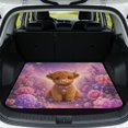 thumbnail image 1 of SEANATIVE Cargo Mats Anti-Slip Backing All Weather Trunk Protection Cargo Liner Washable Trunk Mat Decorative Scratch-Resistant Auto Interior Mat for Dogs Cats, Highland Cow Floral Violet, 1 of 4