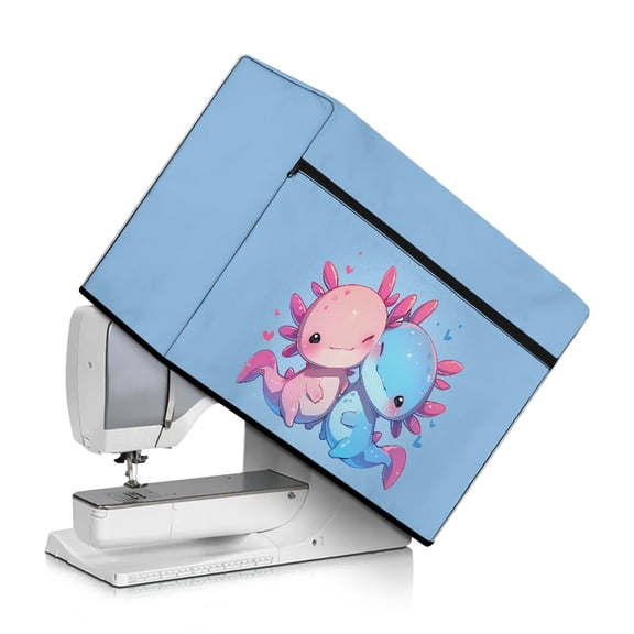 SEANATIVE Cartoon Axolotl Sewing Machine Dust Cover Washable Sewing Machine Protective Cover with Storage Pocket Sewing Machine Protection Decoration