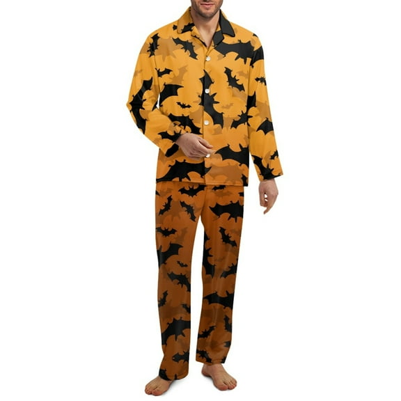 SEANATIVE Chicken Butterfly Pajama Pants Men 2 Piece Long Sleeve Top and Pants Loungewear Size XS Sleepwear Pajamas Set for Men Crew Neck Men Pajamas Set with Pockets