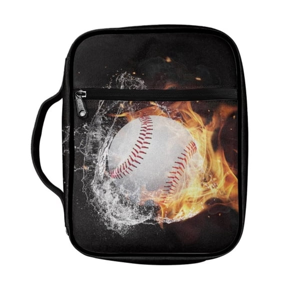 SEANATIVE Christian Bible Cover for Women Portable Bible Protective Bag with Reinforced Handle Lightweight Fire Baseball Bible Cover Case