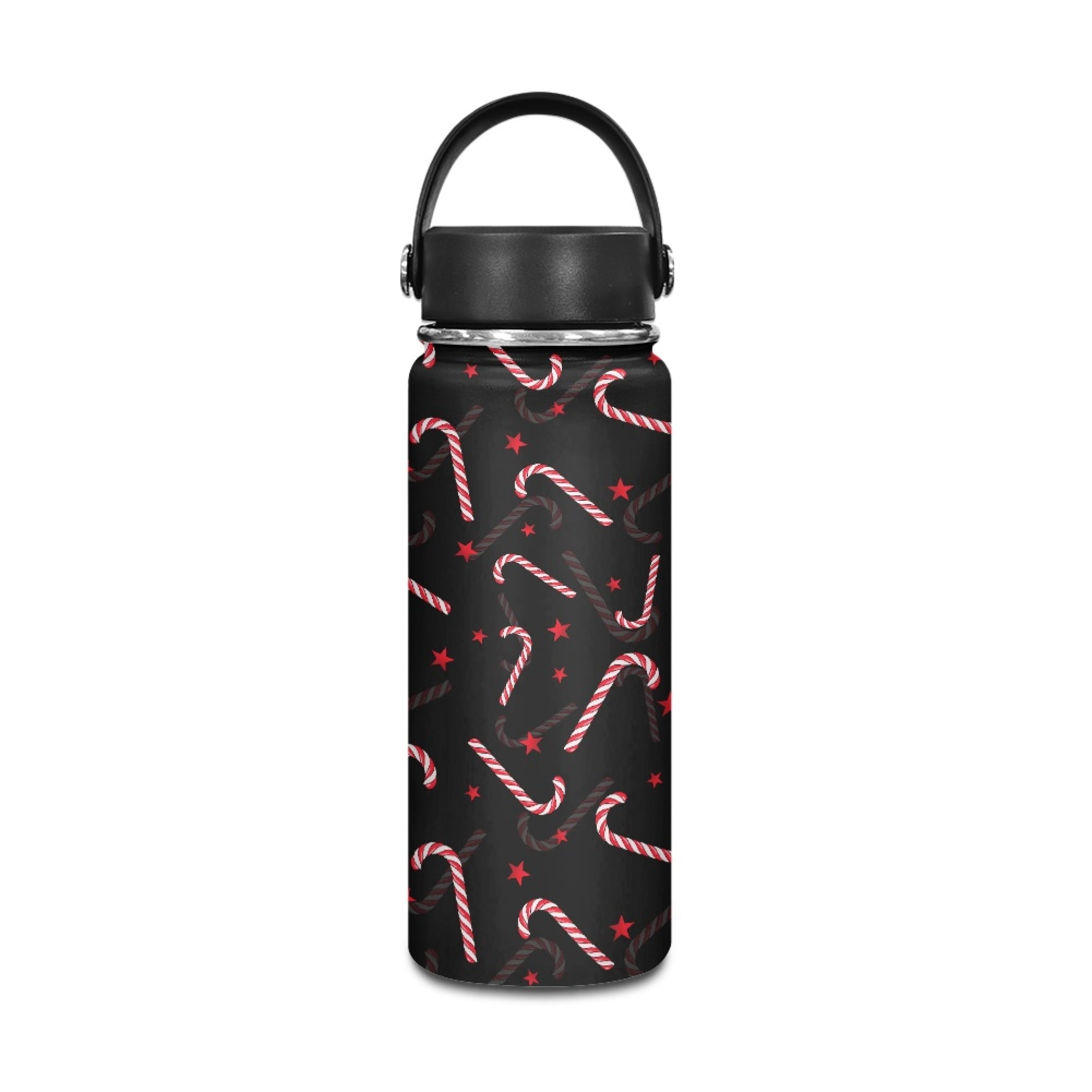 SEANATIVE Christmas Candy Cane Water Bottles for Girls 20oz Leak Proof Double Walled Stainless Steel Gym Bottles for Women Men Insulated Hot Cold Hiking Canteen