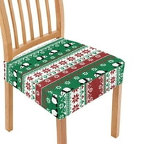 SEANATIVE Christmas Chair Covers for Dining Chairs Set of 2 Cute Panda Chair Covers with Elastic Band Square Chair Protective Cover Home Dining Room Kitchen Xmas Decor