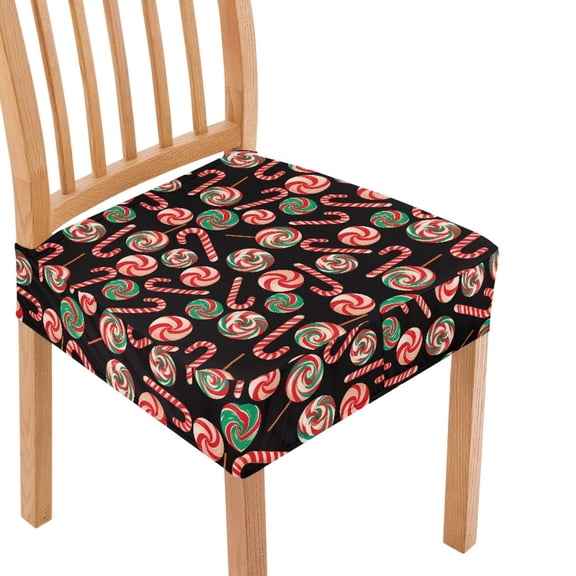 SEANATIVE Christmas Chair Covers Set of 6 Candy Cane Chair Seat Covers for Dining Chairs Chair Cushion Cover Protective Suitable for Office Living Room Dining Room Chairs Xmas Decor