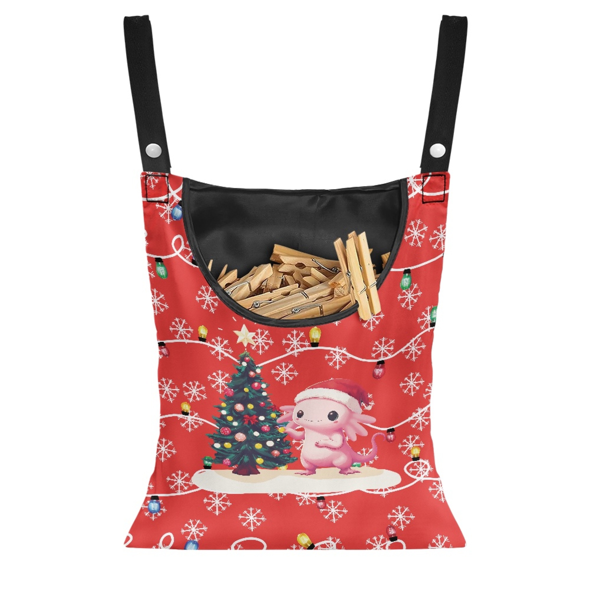 SEANATIVE Christmas Clothespin Bag Laundry Hanging Storage Organizer