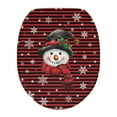 thumbnail image 1 of SEANATIVE Christmas Elongated Toilet Lid Cover Snowman Snowflake Toilet Seat Cover for Bathroom Soft and Comfortable Toilet Cover Fits for Most Elongated Oval Toilet, 1 of 6