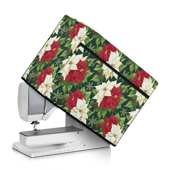 SEANATIVE Christmas Holly Cover for Sewing Machine Lightweight Sewing Machine Cover Accessories Sewing Machine Dust Cover Fits Most Standard Sewing Machine Decor