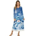 thumbnail image 1 of SEANATIVE Christmas Nightgown for Women Long Sleeve Sleep Shirt with Button Front Pajama Dress Night Gown Cozy Full Length Nightdress, 2XL, Snowman Snowflake Moon Blue, 1 of 7