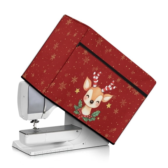 SEANATIVE Christmas Reindeer Sewing Machine Cover Home Decor Sewing Machine Dust Cover Xmas Sewing Machine Protect Cover Compatible with Most Standard Sewing Machine