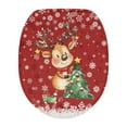 thumbnail image 1 of SEANATIVE Christmas Reindeer Toilet Seat Covers for Bathroom Xmas Snowflake Toilet Lid Protector Covers Easy to Clean Bathroom Toilet Lid Cover Seat, Home Decoration, 1 of 6