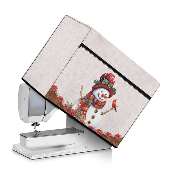 SEANATIVE Christmas Sewing Machine Dust Cover Easy Storage Sewing Machine Cover Protective Dust Cover with Pockets for Most Standard Sewing Machines Cover Decor