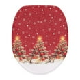 thumbnail image 1 of SEANATIVE Christmas Snowflake Toilet Lid Covers for Bathroom Round Xmas Tree Toilet Seat Lid Cover Elongated Toilet Protector Cover Unviersal Fits Most Toilet Lids, 1 of 6