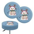 thumbnail image 1 of SEANATIVE Christmas Snowman Round Bar Stool Covers Xmas Decor Size L Circle Chair Covers 14"-16" Stretch Bar Stool Slipcovers Waterproof Round Stool Covers Set of 2, 1 of 7