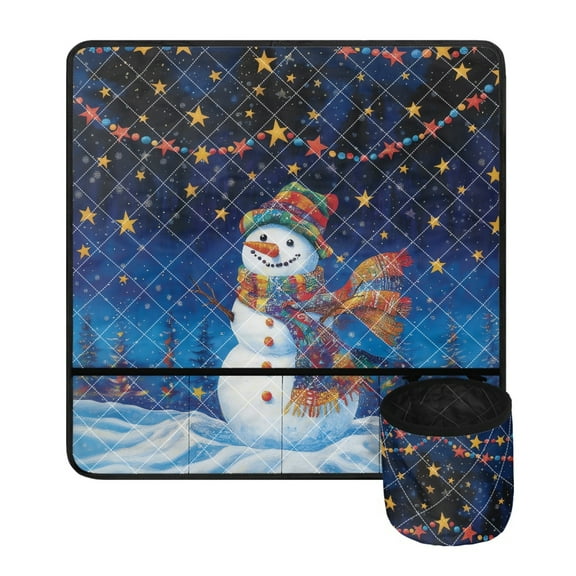 SEANATIVE Christmas Snowman Sew Machine Pad Christmas Sewing Machine Table Dust Cover with Small Cylinder Portable Sewing Machine Protective Mats Accessories