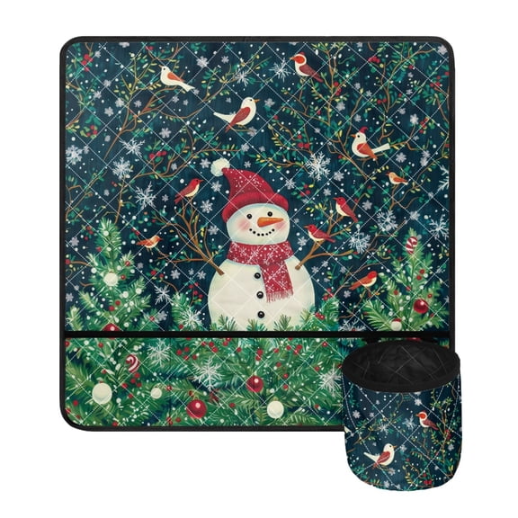 SEANATIVE Christmas Snowman Sewing Machine Cover with Cylinder Universal Dust Cover for Most Sewing Machine Table Lightweight Organizer for Sewing Accessories