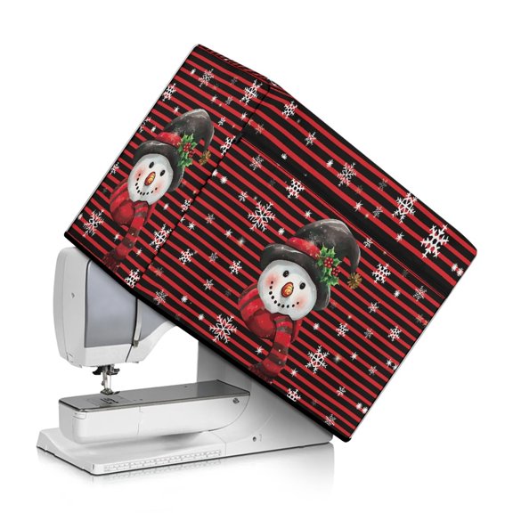 SEANATIVE Christmas Snowman Sewing Machine Dust Cover Protective Cover Compatible with Most Standard Sewing Machine Decor Accessories Foldable Cover