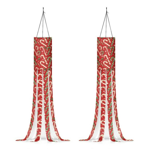 SEANATIVE Christmas Windsock Outdoor Hanging Windsock Outdoor Flags Banners Yard Holiday Hanging Decoration Xmas Candy Cane for Winter Party Indoor Outdoor