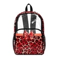 thumbnail image 1 of SEANATIVE Clear Backpack for Kids School Bag 17 Inch Large Capacity Bookbag Transparent Clear Bag Lightweight Casual Travel Beach Backpack for Teen Students, Leopard Bow Print Red, 1 of 7