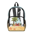 thumbnail image 1 of SEANATIVE Clear Backpacks for Girls Boys Preschool Elementary Kids Clear Backpack Transparent Bookbag See Through Daypack PVC Heavy Duty School Bag, Crab Starfish Palm Tree Pattern, 1 of 7