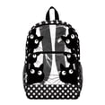 thumbnail image 1 of SEANATIVE Clear PVC Backpack for Kids Boys Girls Transparent Bookbag See Through School Daypack Middle High School Backpacks Rucksack Schoolbag, Black Cat Polka Dots Black, 1 of 7
