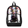 thumbnail image 1 of SEANATIVE Clear PVC Backpack for Kids Transparent School Bag Cute Printed Bookbag Clear Bag with Front Pocket Students Rucksack for Middle High School, Black Cat Star Moon Pattern, 1 of 7