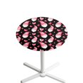 thumbnail image 1 of SEANATIVE Cocktail Table Covers 24 Inch Washable Round Table Cloth Cocktail Table Top Cover with Elastic Fit Highboy Tablecloths for Event Graduation Party, Pink Valentine's Day Gnome Love Black, 1 of 7