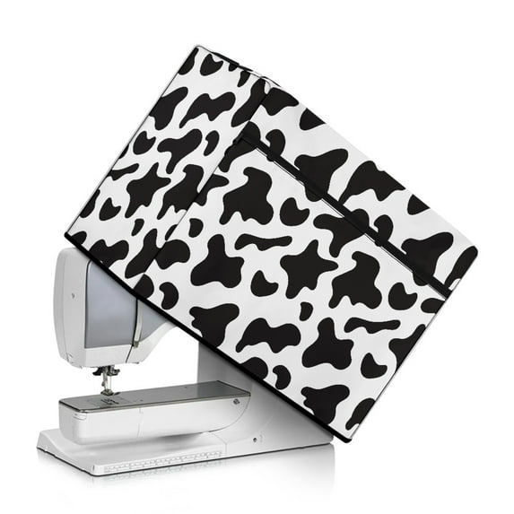 SEANATIVE Cow Print Dust Cover for Sewing Machine Foldable Sewing Machine Cover with Storage Pocket Sewing Machine Dust Cover Protection Decor Accessories