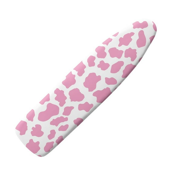 SEANATIVE Cow Print Ironing Board Cover Heat-Reflective Fabric Pad Pink Ironing Board Replacement Covers, Washable Scorch Resistant Ironing Board Protector Ironing Board Accessories