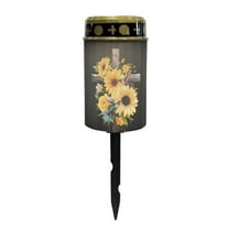 SEANATIVE Cross Solar Lights for Cemetery Solar Grave Lights for Cemetery Sunflower Solar Garden Lights Solar Powered Stake Lights Sympathy Remembrance Memorial Gifts for Grave