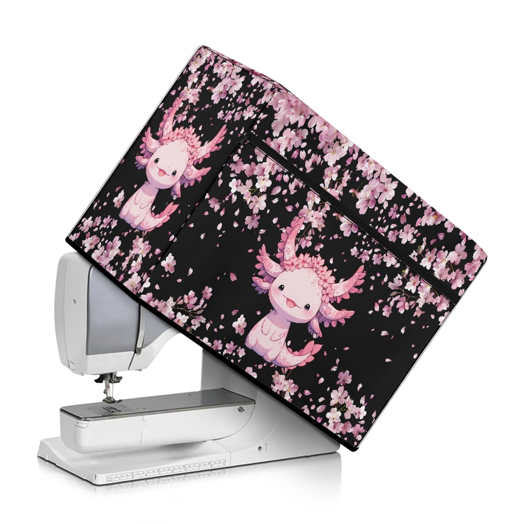 SEANATIVE Cute Axolotl Dust Cover for Sewing Machine Cherry Blossom ...