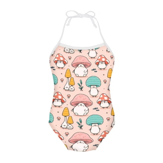 SEANATIVE Cute Mushroom Swimwear One Piece Aesthetic Kids Bikini Bathing Suit Comfortable Beach Bikini Swimming Suit Size 7-8 Years