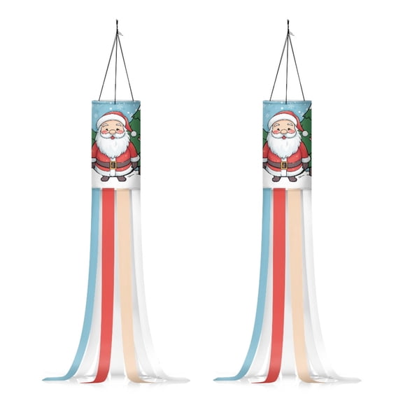 SEANATIVE Cute Santa Claus Windsock Pumpkin Windsock Outdoor Hanging Decoration for Home Yard Patio Lawn Garden Tree Washable Halloween Decoration Outside Happy Christmas
