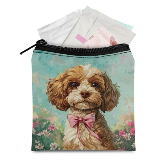 SEANATIVE Cute Teddy Sanitary Napkin Storage Bag Portable Feminine Period Kit Bag for Women Ladies Mini Cosmetic Bag for Purse Feminine Hygiene Organizer