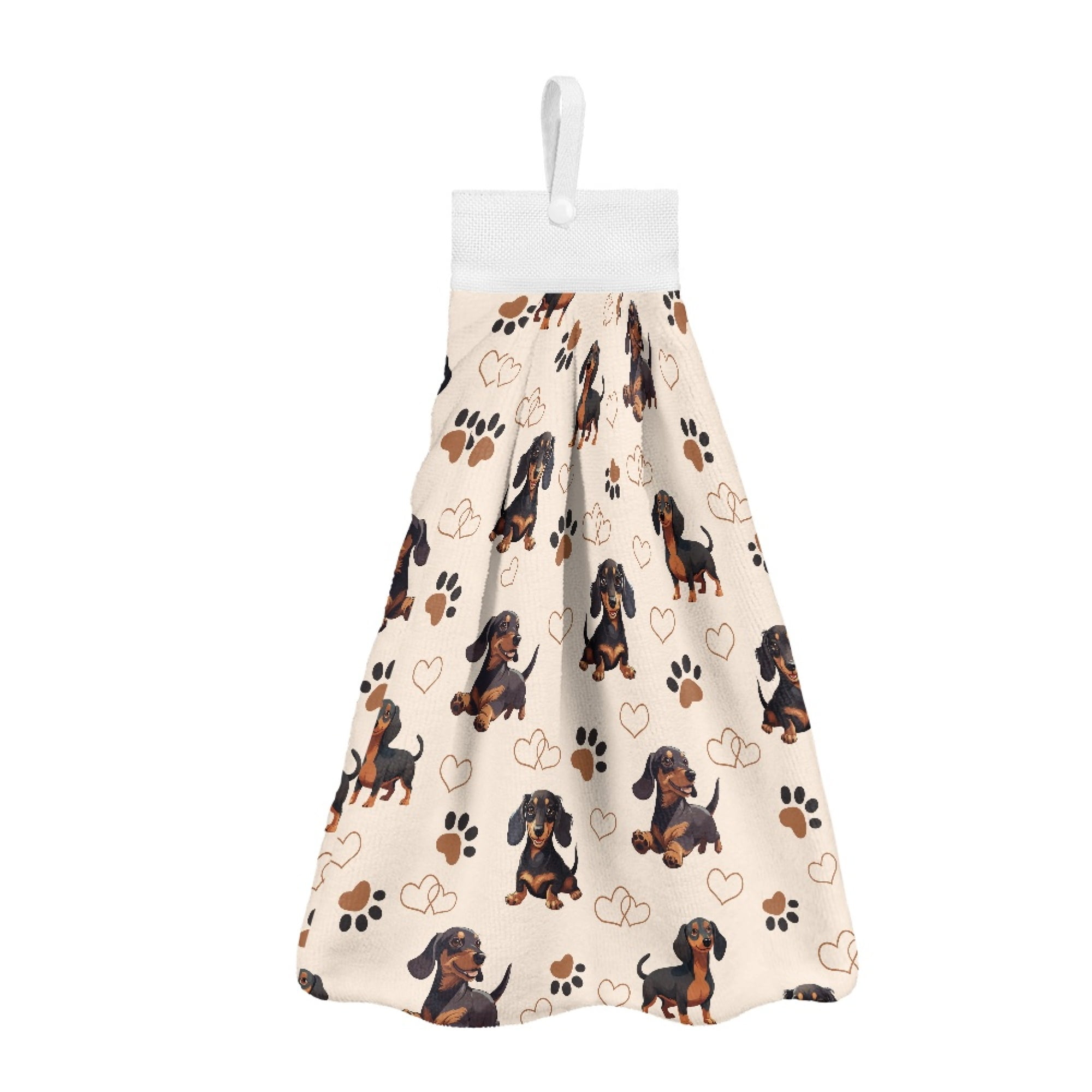 SEANATIVE Dachshund Hanging Hand Towels for Kitchen Fast Drying Hand Towels for Bathroom Pack of 3 Wiping Hands Handing Towel with Loops Design Portable Washcloth for Laundry Room Washroom